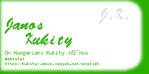 janos kukity business card